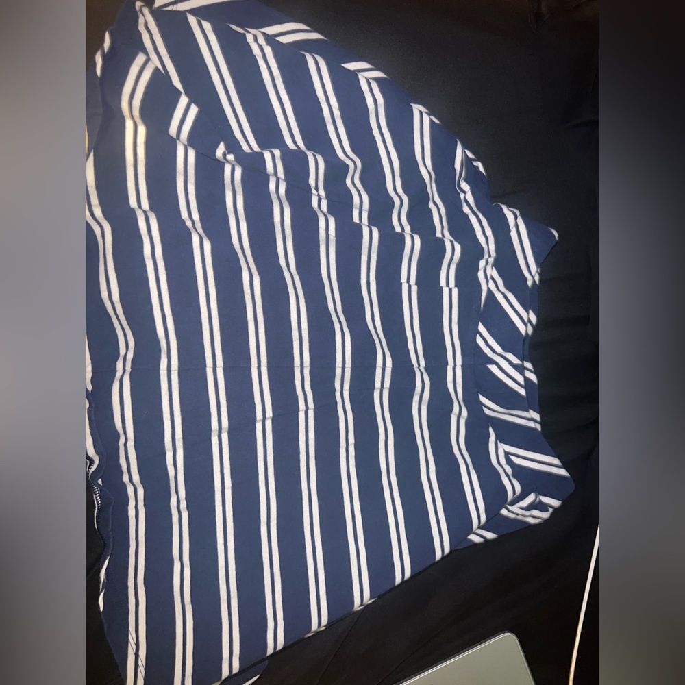 Navy Blue and white Striped skirt juniors small